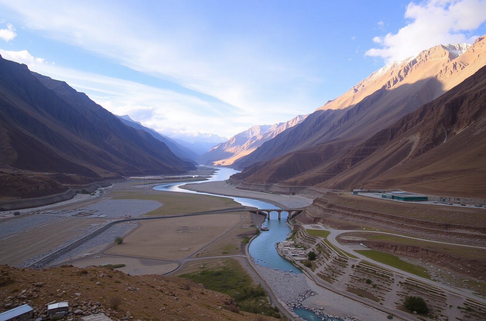 Wakhan Corridor with Afghanistan across the river