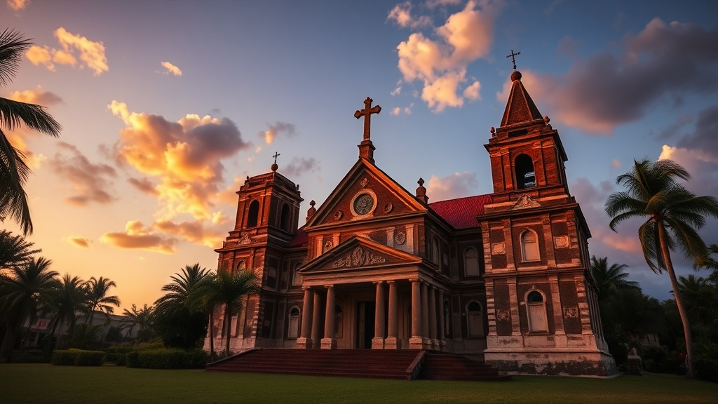 New Athos Monastery at sunset