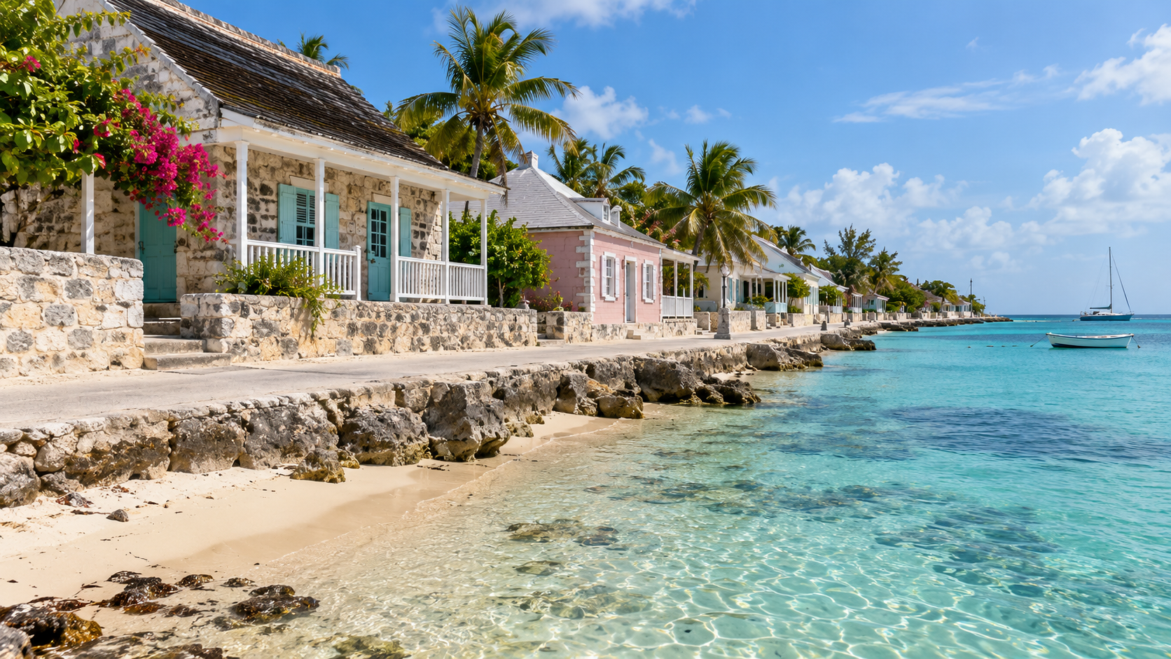 Cockburn Town, Grand Turk — ilustrace AI