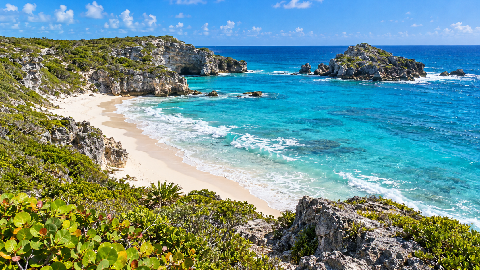 Mudjin Harbour, Middle Caicos — ilustrace AI