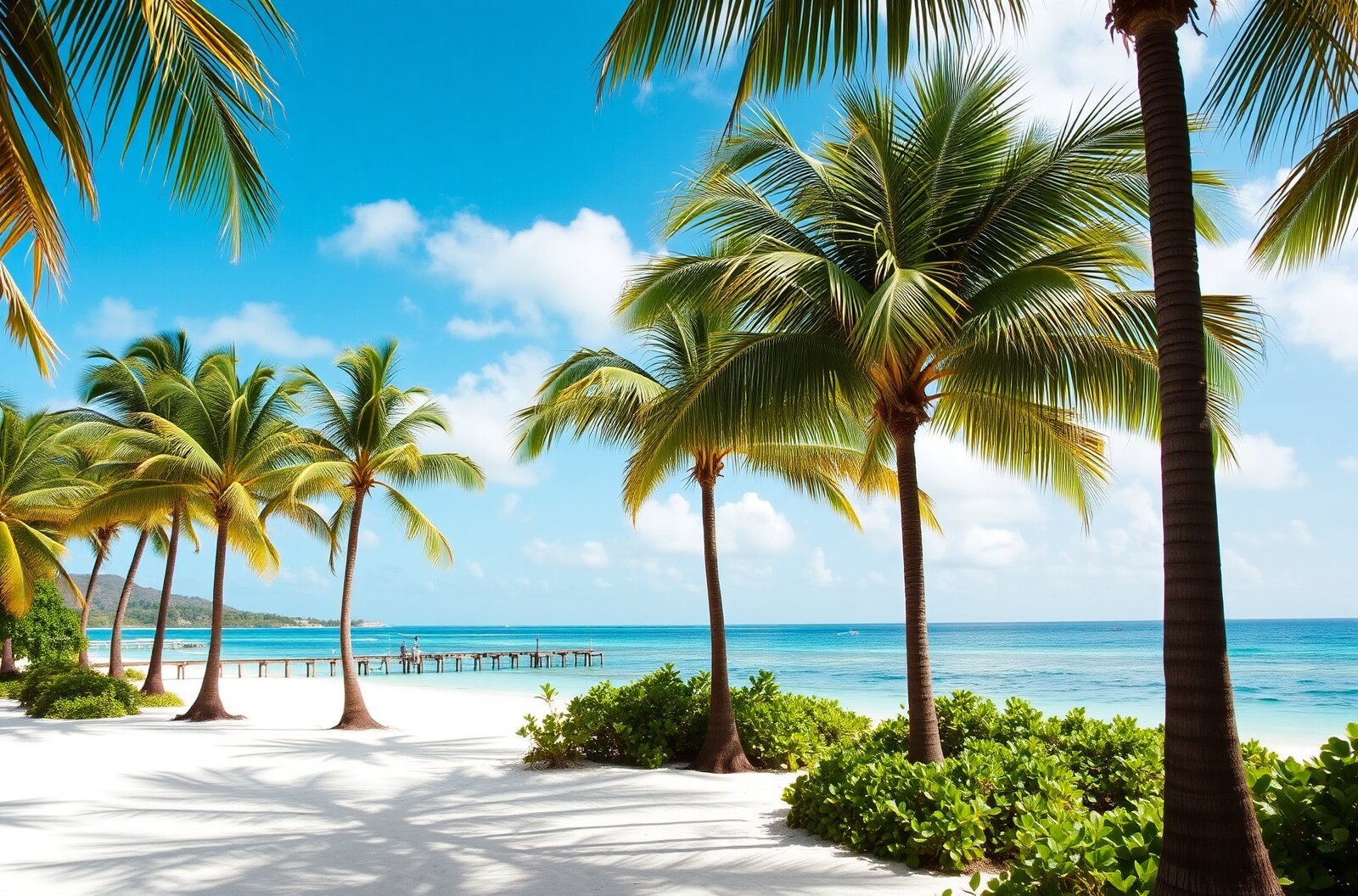 Coconut palms on Tuvalu beach